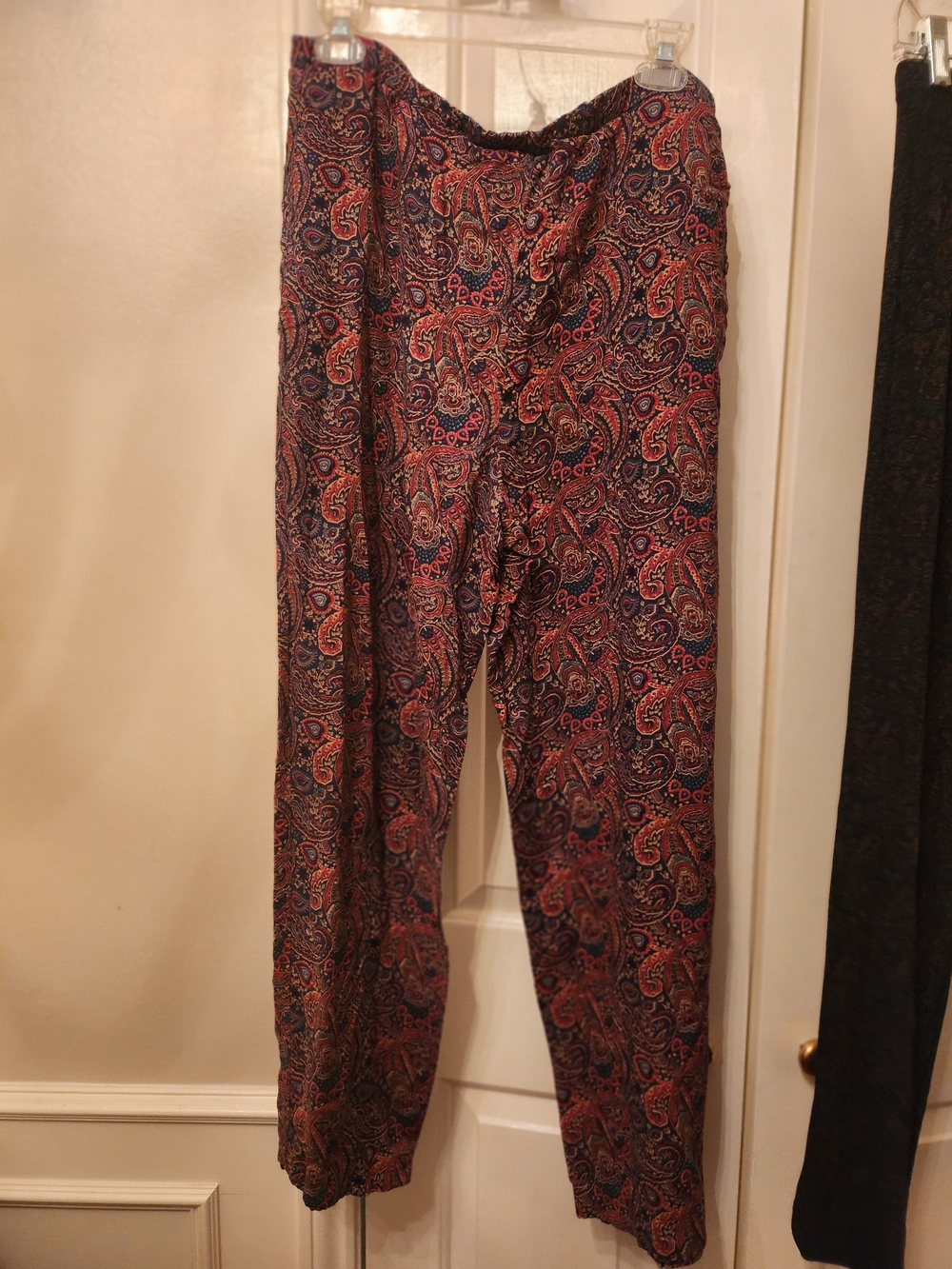 Coldwater Creek Multicolor Paisley Pull-On Pants - Red, Blue, Brown